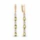 Серьги из золочёного серебра AQUAMARINE с фианитом и хризолитом