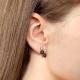 Серьги из золочёного серебра AQUAMARINE с фианитом, гранатом и кварцем