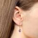 Серьги из золочёного серебра AQUAMARINE с фианитом и аметистом