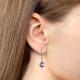 Серебряные серьги AQUAMARINE с фианитом и аметистом