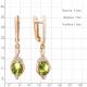Серьги из золочёного серебра AQUAMARINE с фианитом и хризолитом