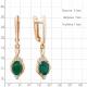 Серебряные серьги AQUAMARINE с фианитом и агатом