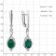 Серебряные серьги AQUAMARINE с фианитом и агатом