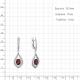 Серебряные серьги AQUAMARINE с фианитом и гранатом