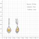 Серебряные серьги AQUAMARINE с фианитом и цитрином
