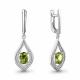 Серебряные серьги AQUAMARINE с фианитом и хризолитом