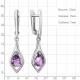 Серебряные серьги AQUAMARINE с аметистом