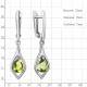 Серебряные серьги AQUAMARINE с хризолитом