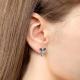 Серебряные серьги AQUAMARINE с фианитом и гранатом