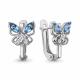 Серебряные серьги AQUAMARINE с топазом и фианитом