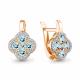Серьги из золочёного серебра AQUAMARINE с топазом и фианитом
