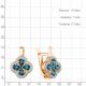 Серьги из золочёного серебра AQUAMARINE с фианитом и Лондон топазом
