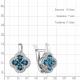Серебряные серьги AQUAMARINE с фианитом и Лондон топазом