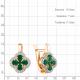 Серьги из золочёного серебра AQUAMARINE с фианитом и агатом