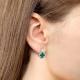 Серебряные серьги AQUAMARINE с фианитом и агатом
