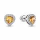 Серебряные серьги AQUAMARINE с фианитом и цитрином