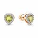 Серьги из золочёного серебра AQUAMARINE с фианитом и хризолитом
