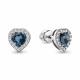 Серебряные серьги AQUAMARINE с фианитом и Лондон топазом