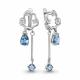 Серебряные серьги AQUAMARINE с топазом и фианитом