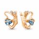 Серьги из золочёного серебра AQUAMARINE с топазом и фианитом
