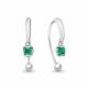 Серебряные серьги AQUAMARINE с гидротермальным изумрудом