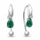 Серебряные серьги AQUAMARINE с фианитом и агатом
