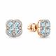 Серьги из золочёного серебра AQUAMARINE с топазом и фианитом