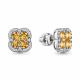 Серебряные серьги AQUAMARINE с фианитом и цитрином