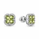 Серебряные серьги AQUAMARINE с фианитом и хризолитом