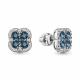 Серебряные серьги AQUAMARINE с фианитом и Лондон топазом