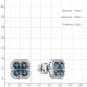 Серебряные серьги AQUAMARINE с фианитом и Лондон топазом