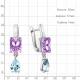 Серебряные серьги AQUAMARINE с топазом и аметистом