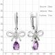 Серебряные серьги AQUAMARINE с аметистом