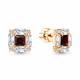 Серьги из золочёного серебра AQUAMARINE с фианитом и гранатом