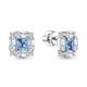 Серебряные серьги AQUAMARINE с топазом и фианитом
