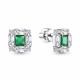Серебряные серьги AQUAMARINE с фианитом и агатом