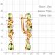 Серьги из золочёного серебра AQUAMARINE с фианитом, хризолитом и цитрином