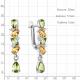 Серебряные серьги AQUAMARINE с фианитом, хризолитом и цитрином