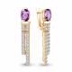 Серьги из золочёного серебра AQUAMARINE с фианитом и аметистом