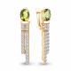 Серьги из золочёного серебра AQUAMARINE с фианитом и хризолитом