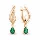 Серьги из золочёного серебра AQUAMARINE с агатом