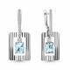 Серебряные серьги AQUAMARINE с топазом и фианитом