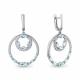 Серебряные серьги AQUAMARINE с топазом и фианитом