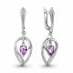 Серебряные серьги AQUAMARINE с фианитом и аметистом