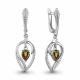 Серебряные серьги AQUAMARINE с фианитом и султанитом