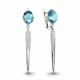Серебряные серьги AQUAMARINE с фианитом и турмалином