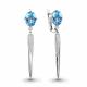 Серебряные серьги AQUAMARINE с топазом и фианитом