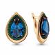 Серьги из золочёного серебра AQUAMARINE с гидротермальным изумрудом и Лондон топазом