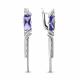 Серебряные серьги AQUAMARINE с фианитом и танзанитом