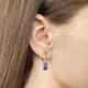 Серьги из золочёного серебра AQUAMARINE с фианитом и танзанитом